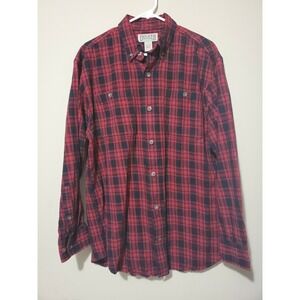 Duluth Men Size M Cotton Plaid Button Long Sleeve Shirt